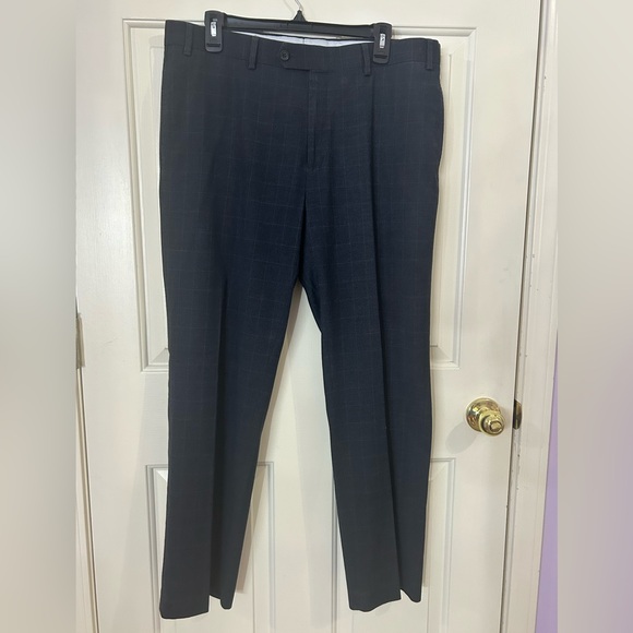 Ralph Ralph Lauren Dress Pants Men 36x30 (36x29) Window Pane Plaid Stretch Gray - Picture 2 of 8